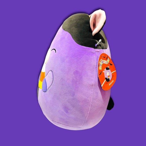 Squishmallow Alexie Purple Black Cow Holding Candy Corn 14 Inch Halloween Plush! - Picture 5 of 10